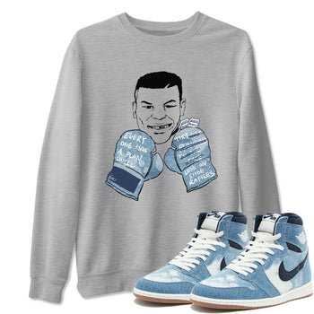 1s Denim shirts to match jordans Everyone Has A Plan sneaker match tees Air Jordan 1 Denim SNRT Sneaker Tees streetwear brand Heather Grey 1 unisex cotton tee