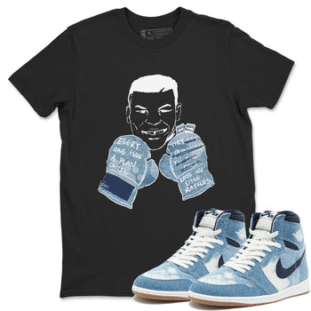 1s Denim shirts to match jordans Everyone Has A Plan sneaker match tees Air Jordan 1 Denim SNRT Sneaker Tees streetwear brand Black 1 unisex cotton tee