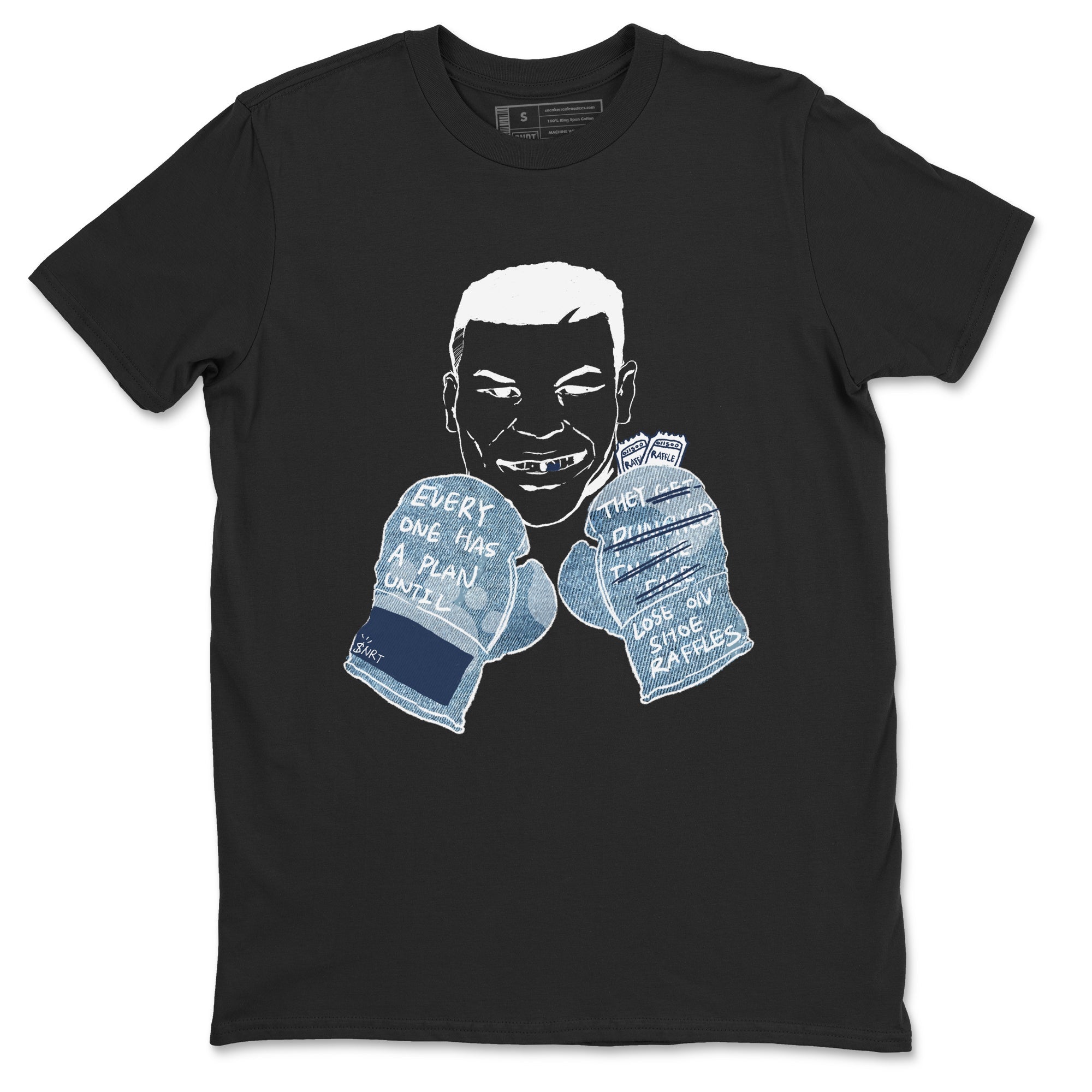 1s Denim shirts to match jordans Everyone Has A Plan sneaker match tees Air Jordan 1 Denim SNRT Sneaker Tees streetwear brand Black 2 unisex cotton tee