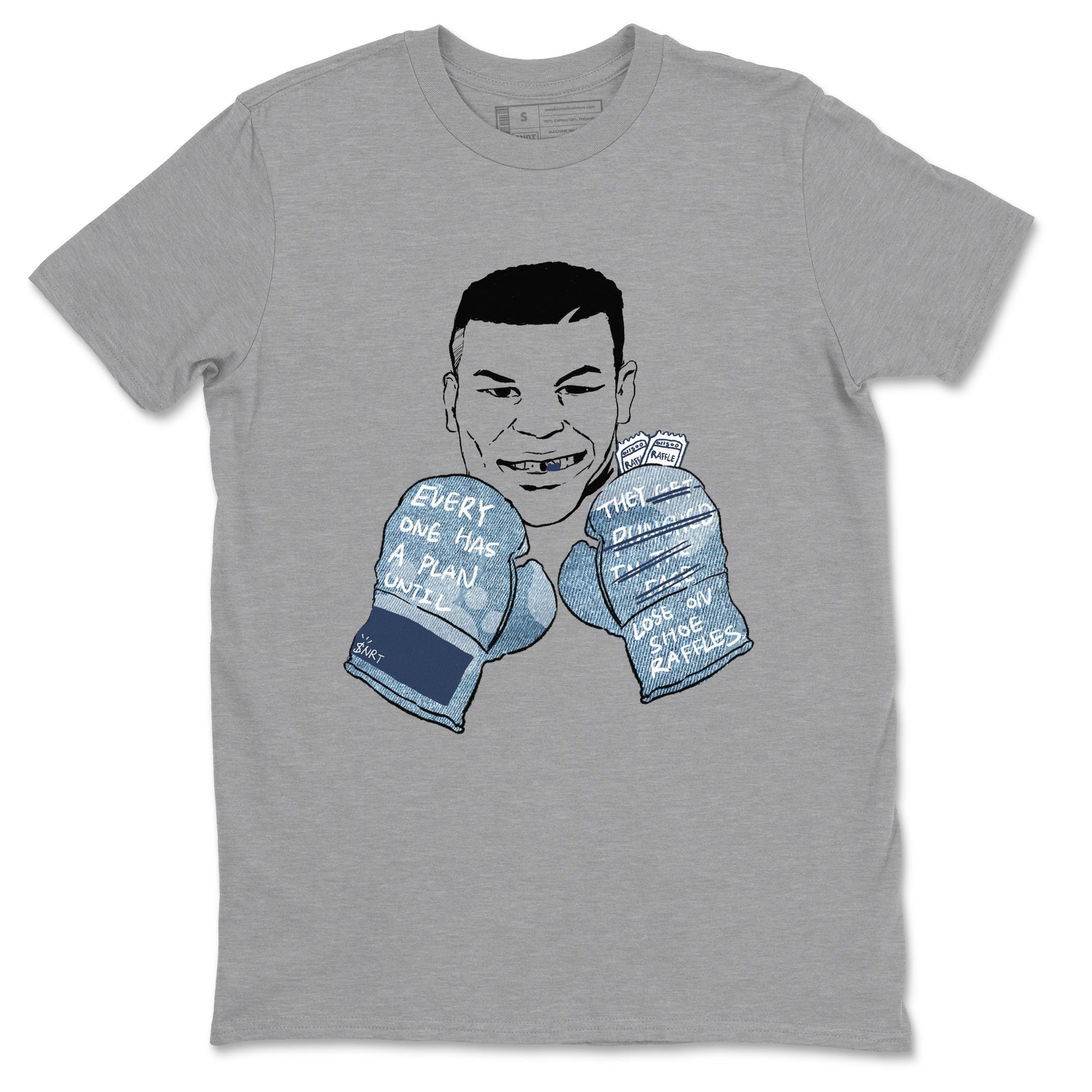 1s Denim shirts to match jordans Everyone Has A Plan sneaker match tees Air Jordan 1 Denim SNRT Sneaker Tees streetwear brand Heather Grey 2 unisex cotton tee