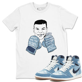 1s Denim shirts to match jordans Everyone Has A Plan sneaker match tees Air Jordan 1 Denim SNRT Sneaker Tees streetwear brand White 1 unisex cotton tee