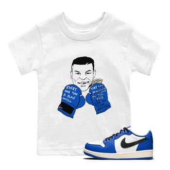1s Game Royal shirts to match jordans Everyone Has A Plan sneaker match tees Air Jordan 1 Retro Low OG Game Royal match shoes to clothes SNRT Sneaker Tees Youth Baby White 1 tee