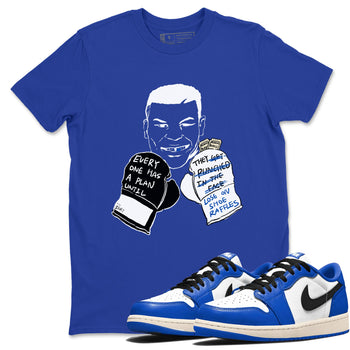1s Game Royal shirts to match jordans Everyone Has A Plan sneaker match tees Air Jordan 1 Retro Low OG Game Royal match shoes to clothes SNRT Sneaker Tees unisex cotton Royal Blue 1 shirts