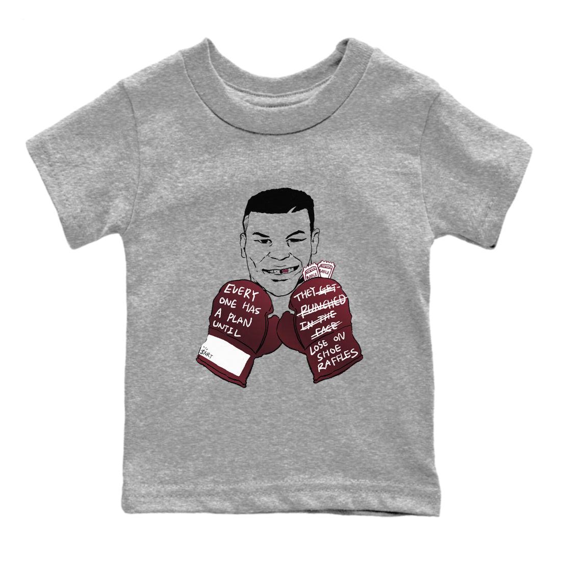 1s Metalic Burgundy shirt to match jordans Everyone Has A Plan sneaker tees Air Jordan 1 Metalic Burgundy SNRT sneaker release tees baby toddler Heather Grey 2 cotton Shirt
