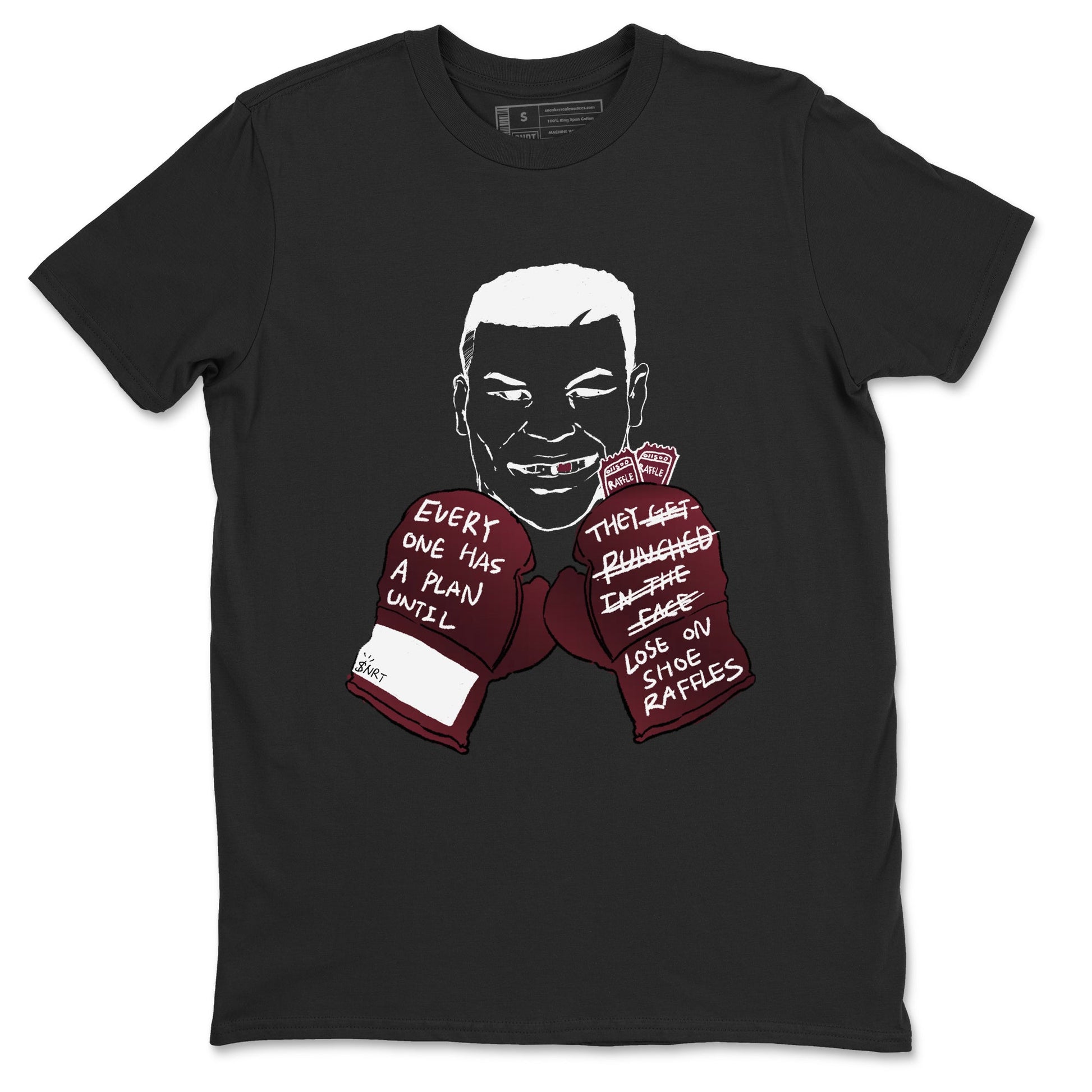 1s Metalic Burgundy shirt to match jordans Everyone Has A Plan sneaker tees Air Jordan 1 Metalic Burgundy SNRT Sneaker Release Tees unisex cotton Black 2 crew neck shirt