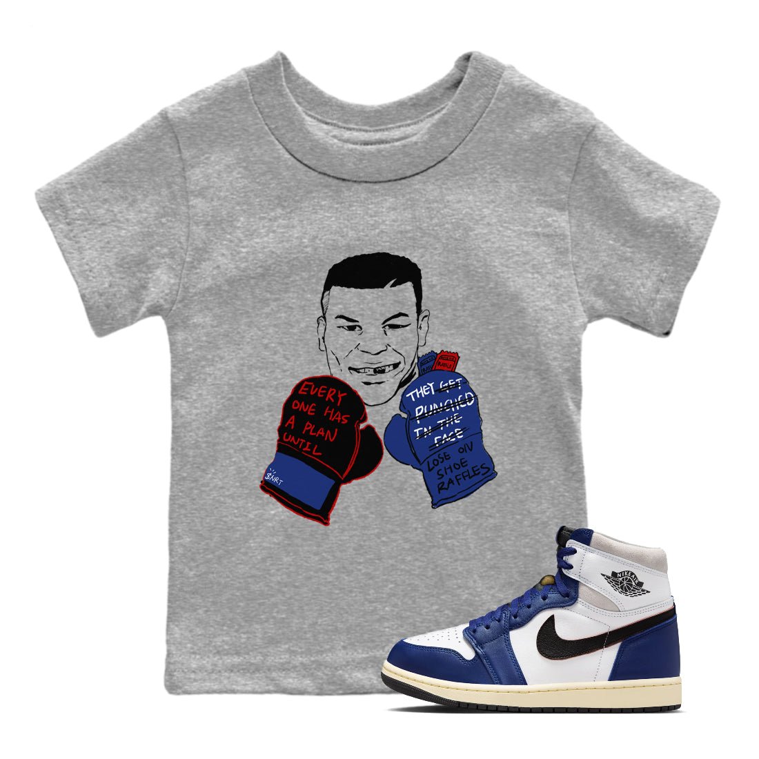 1s Rare Air shirts to match jordans Everyone Has A Plan sneaker match tees Air Jordan 1 High OG Rare Air Deep Royal Blue match shoes to clothes SNRT Sneaker Tees Youth Baby Heather Grey 1 tee