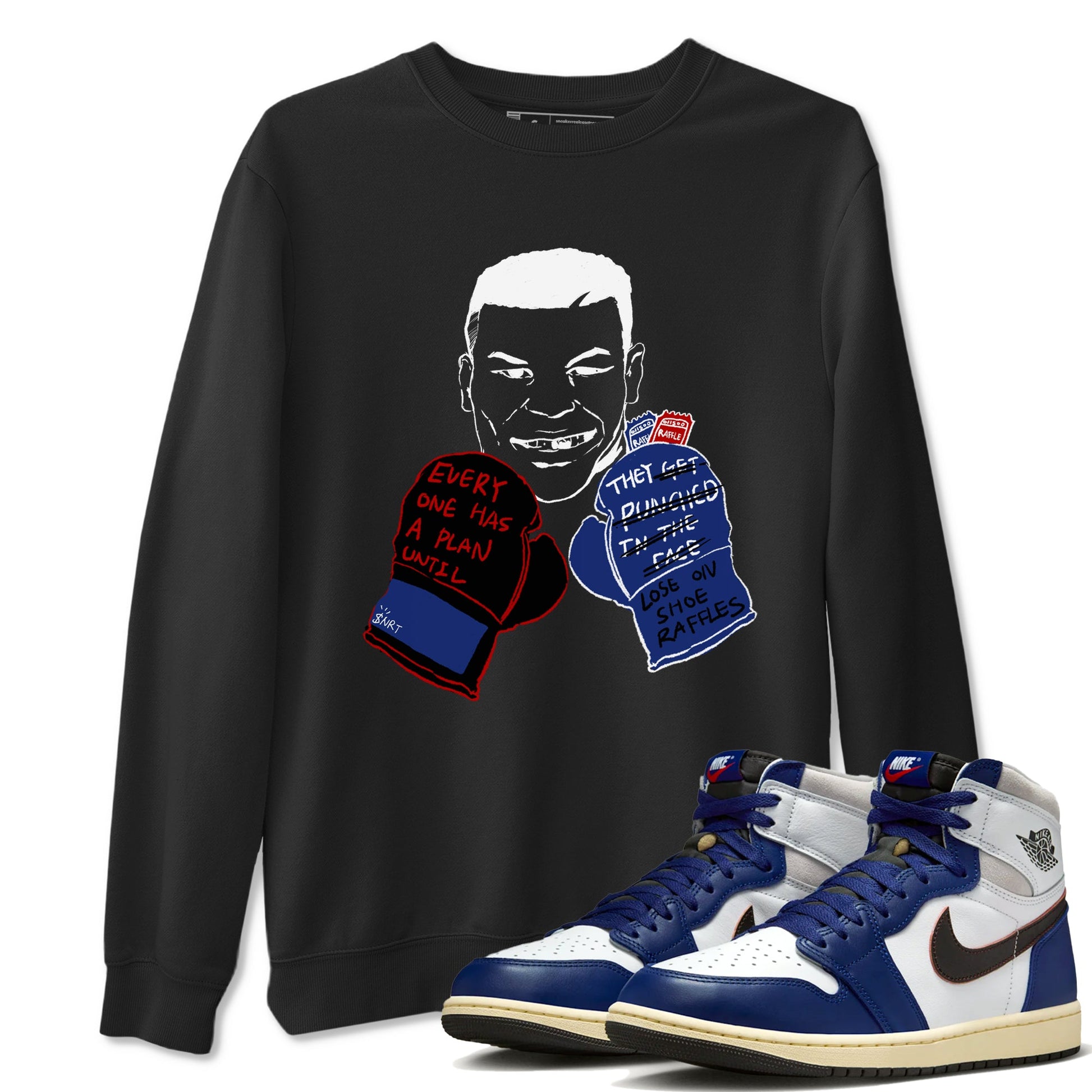 1s Rare Air shirts to match jordans Everyone Has A Plan sneaker match tees Air Jordan 1 High OG Rare Air Deep Royal Blue match shoes to clothes SNRT Sneaker Tees unisex cotton Black 1 shirts