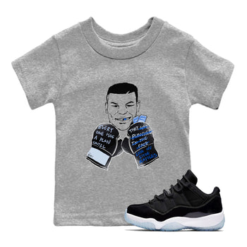 11s Low Space shirt to match jordans Everyone Has A Plan sneaker tees Air Jordan 11 Black/Varsity Royal SNRT sneaker release tees baby toddler Heather Grey 1 cotton Shirt