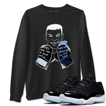 11s Low Space shirt to match jordans Everyone Has A Plan sneaker tees Air Jordan 11 Black/Varsity Royal SNRT Sneaker Release Tees unisex cotton Black 1 crew neck shirt