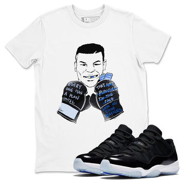 11s Low Space shirt to match jordans Everyone Has A Plan sneaker tees Air Jordan 11 Black/Varsity Royal SNRT Sneaker Release Tees unisex cotton White 1 crew neck shirt