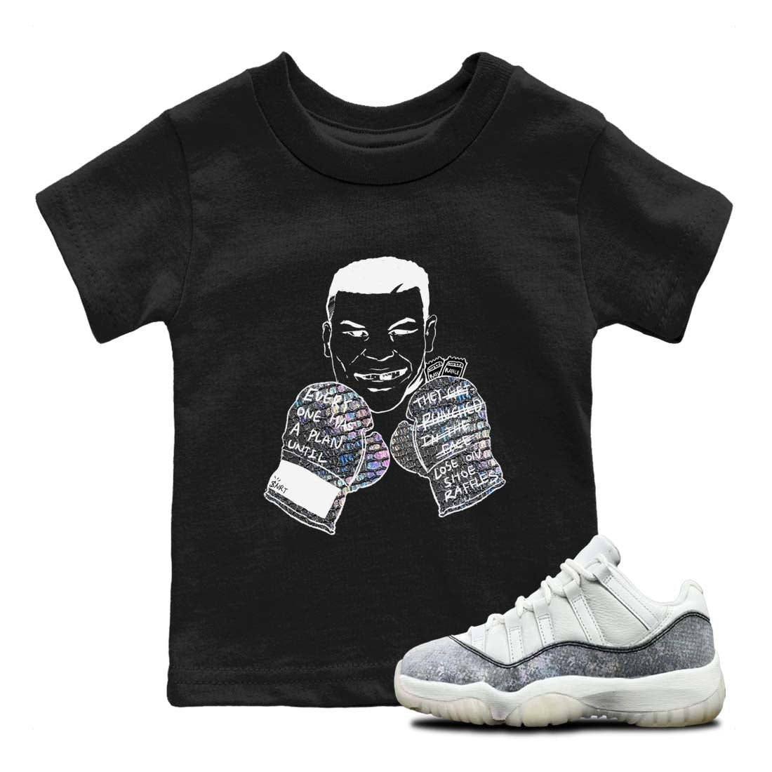 11s Year Of The Snake shirts to match jordans  Everyone Has A Plan shirts to match jordans Air Jordan 11 Retro Low Year Of The Snake match shoes to clothes SNRT Sneaker Tees Youth Baby Black 1 tee
