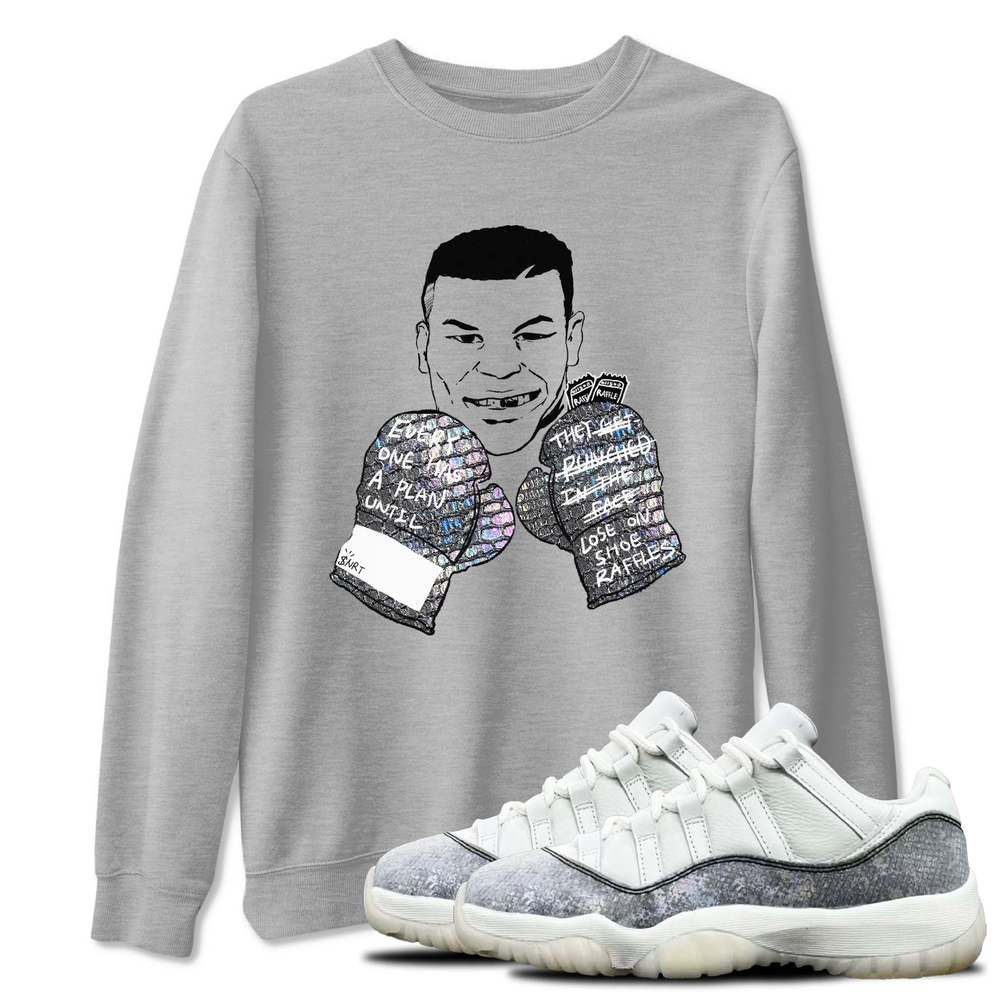 11s Year Of The Snake shirts to match jordans  Everyone Has A Plan shirts to match jordans Air Jordan 11 Retro Low Year Of The Snake match shoes to clothes SNRT Sneaker Tees unisex cotton Heather Grey 1 shirts