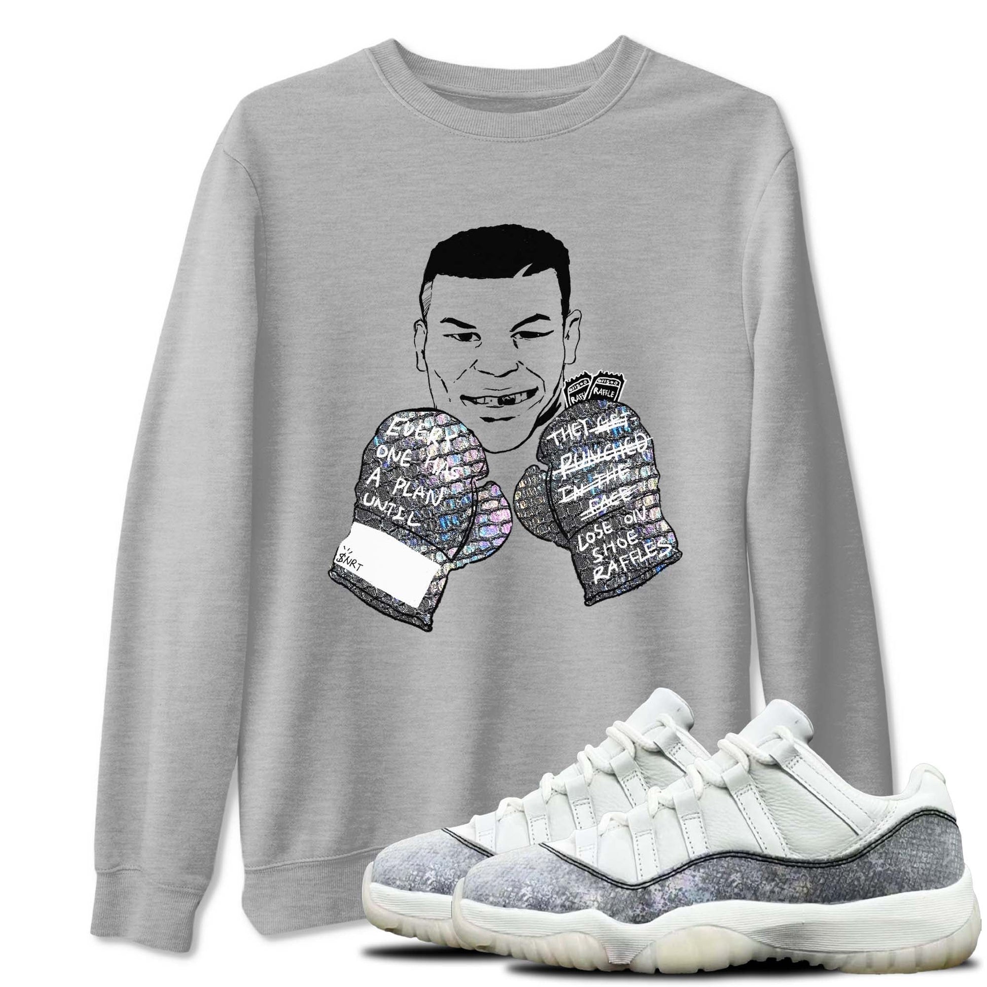 11s Year Of The Snake shirts to match jordans  Everyone Has A Plan shirts to match jordans Air Jordan 11 Retro Low Year Of The Snake match shoes to clothes SNRT Sneaker Tees unisex cotton Heather Grey 1 shirts