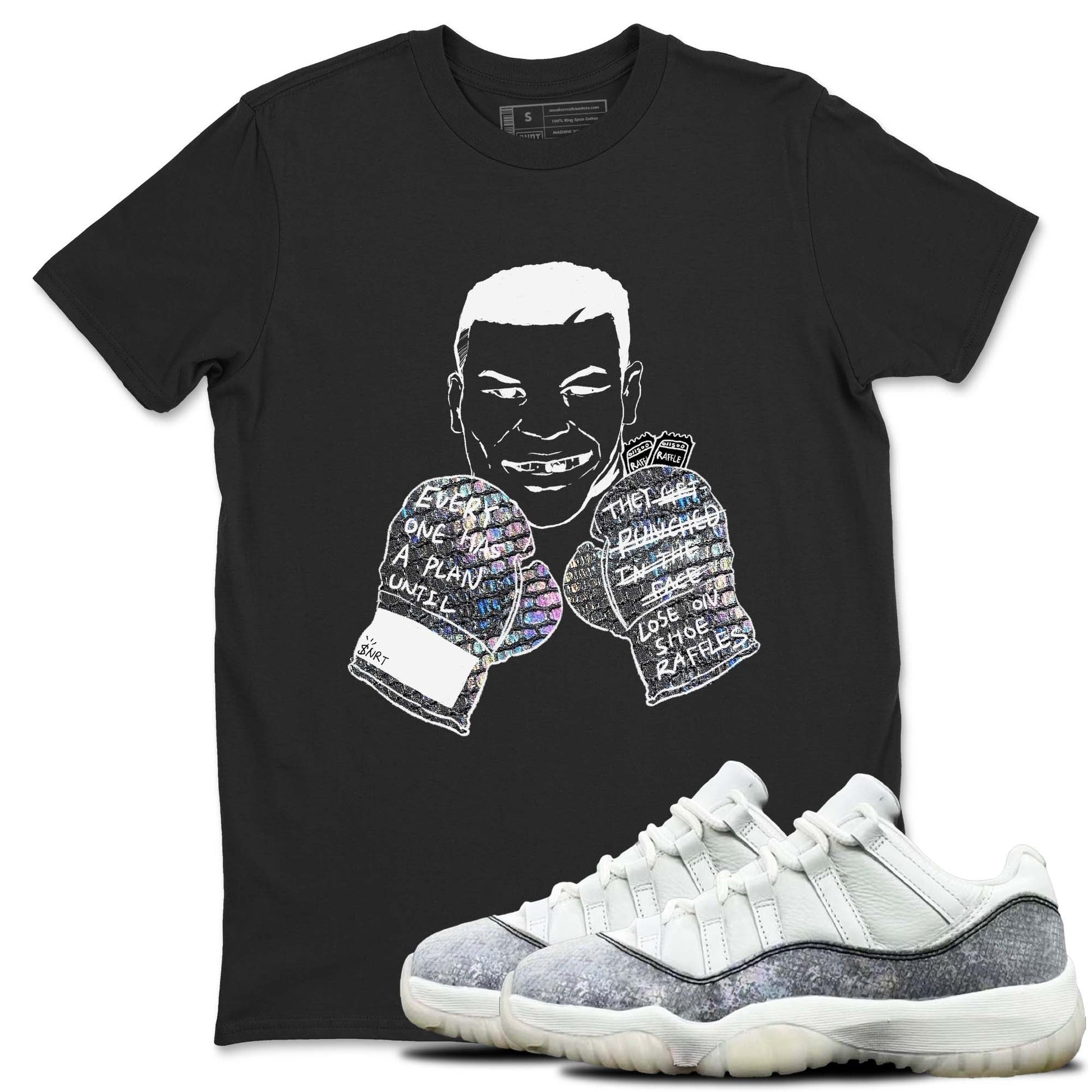 11s Year Of The Snake shirts to match jordans  Everyone Has A Plan shirts to match jordans Air Jordan 11 Retro Low Year Of The Snake match shoes to clothes SNRT Sneaker Tees unisex cotton Black 1 shirts