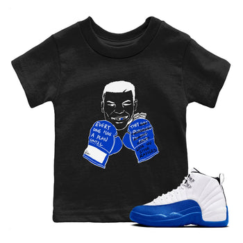 12s Blueberry shirts to match jordans Everyone Has A Plan best t shirts to wear with jordans AJ12 White & Game Royal match shoes to clothes SNRT Sneaker Tees Youth Baby Black 1 tee