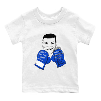 12s Blueberry shirts to match jordans Everyone Has A Plan best t shirts to wear with jordans AJ12 White & Game Royal match shoes to clothes SNRT Sneaker Tees Youth Baby White 2 tee