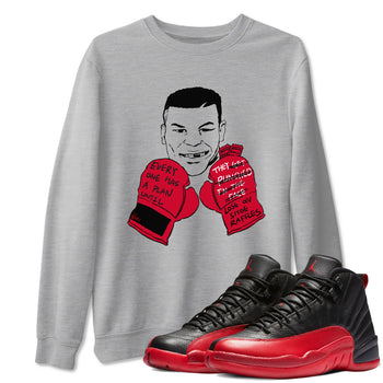 12s Flu Game shirts to match jordans Everyone Has A Plan sneaker match tees Air Jordan 12 Retro Flu Game match shoes to clothes SNRT Sneaker Tees unisex cotton Heather Grey 1 shirts