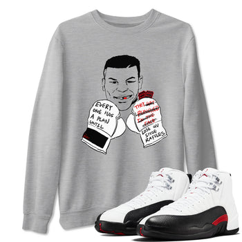AJ12 Taxi Flip shirt to match jordans Everyone Has A Plan sneaker tees Air Jordan 12 Taxi Flip SNRT Sneaker Release Tees unisex cotton Heather Grey 1 crew neck shirt