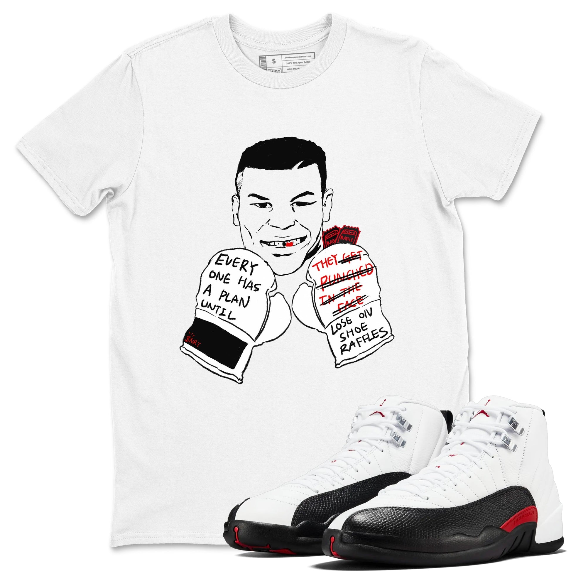 AJ12 Taxi Flip shirt to match jordans Everyone Has A Plan sneaker tees Air Jordan 12 Taxi Flip SNRT Sneaker Release Tees unisex cotton White 1 crew neck shirt