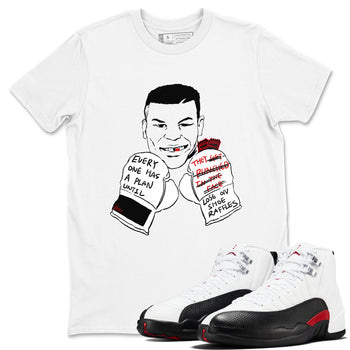 AJ12 Taxi Flip shirt to match jordans Everyone Has A Plan sneaker tees Air Jordan 12 Taxi Flip SNRT Sneaker Release Tees unisex cotton White 1 crew neck shirt
