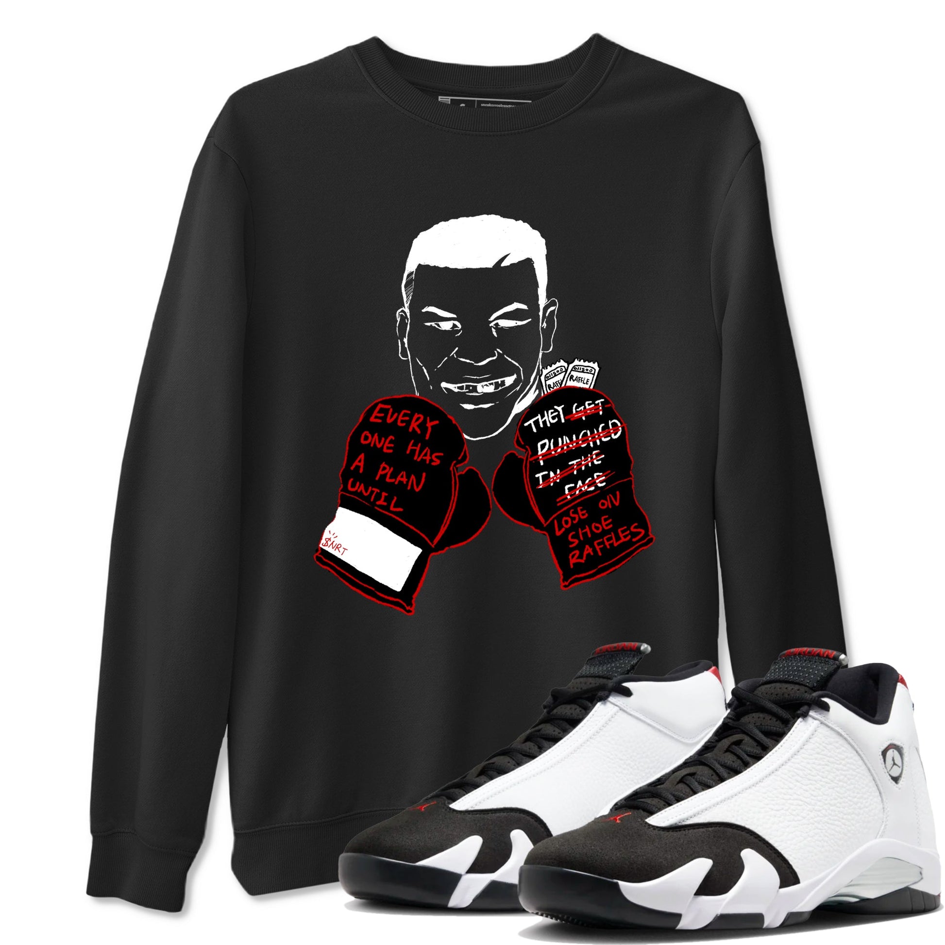 Air Jordan 14 Black Toe t shirts to match sneakers Everyone Has A Plan sneaker match tees 14s Black Toe sneaker match tee SNRT Sneaker Tees unisex cotton Black 1 shirts