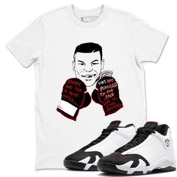 Air Jordan 14 Black Toe t shirts to match sneakers Everyone Has A Plan sneaker match tees 14s Black Toe sneaker match tee SNRT Sneaker Tees unisex cotton White 1 shirts