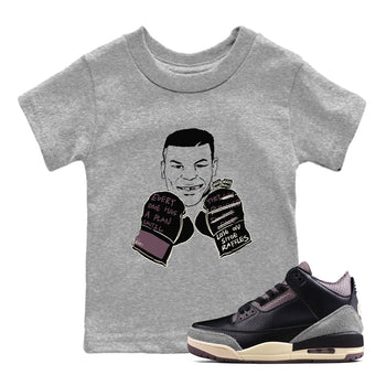 3s A Ma Maniere x Black shirts to match jordans Everyone Has A Plan sneaker match tees A Ma Maniere x Air Jordan 3 “Black” SNRT Sneaker Tees streetwear brand Baby and Youth Heather Grey 1 cotton tee
