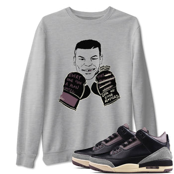 3s A Ma Maniere x Black shirts to match jordans Everyone Has A Plan sneaker match tees A Ma Maniere x Air Jordan 3 “Black” SNRT Sneaker Tees streetwear brand Heather Grey 1 unisex cotton tee