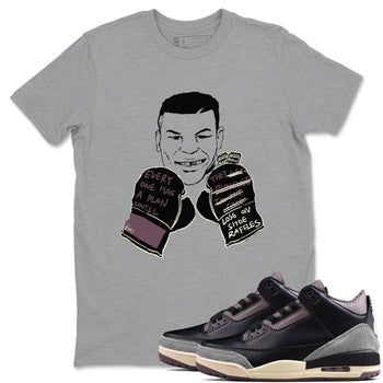 3s A Ma Maniere x Black shirts to match jordans Everyone Has A Plan sneaker match tees A Ma Maniere x Air Jordan 3 “Black” SNRT Sneaker Tees streetwear brand Heather Grey 1 unisex cotton tee