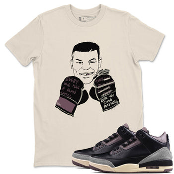 3s A Ma Maniere x Black shirts to match jordans Everyone Has A Plan sneaker match tees A Ma Maniere x Air Jordan 3 “Black” SNRT Sneaker Tees streetwear brand Natural 1 unisex cotton tee