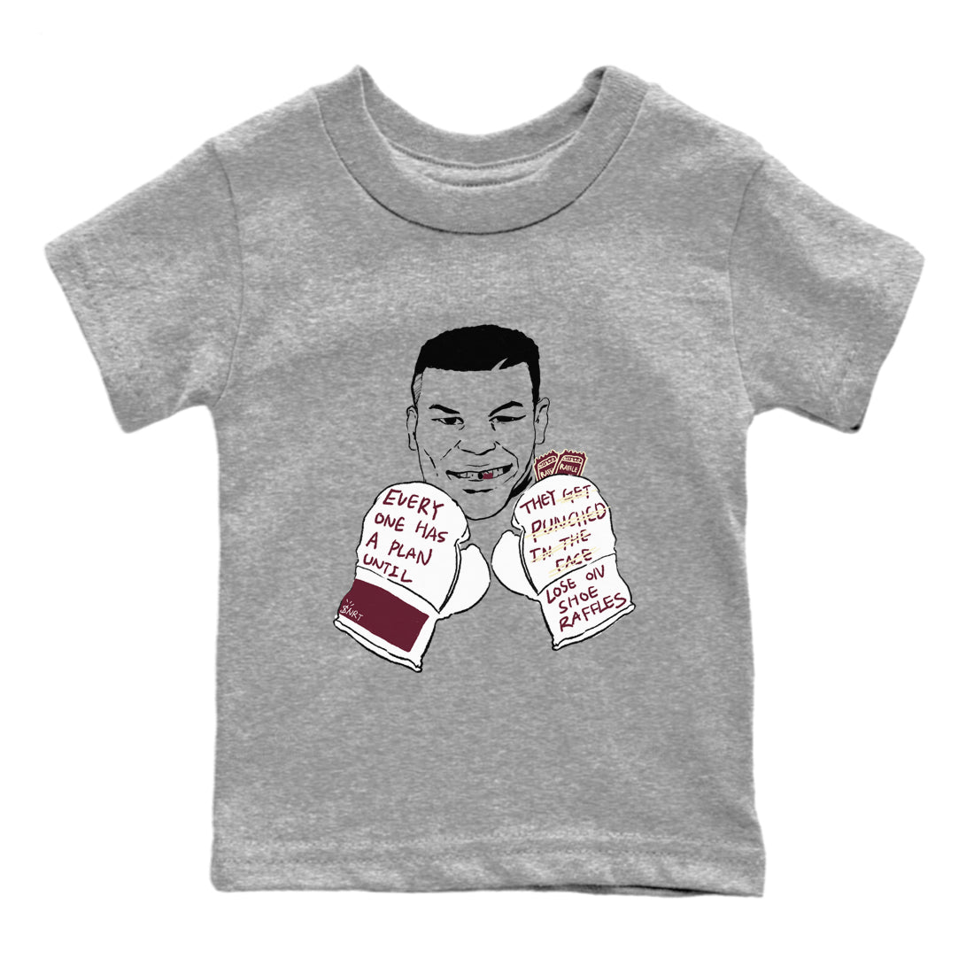 AJ3 A Ma Maniere x Burgundy Crush shirts to match jordans Everyone Has A Plan sneaker match tees A Ma Maniére x Air Jordan 3 "Burgundy Crush" SNRT Sneaker Tees streetwear brand Baby and Youth Heather Grey 2 cotton tee