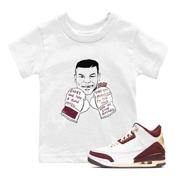 AJ3 A Ma Maniere x Burgundy Crush shirts to match jordans Everyone Has A Plan sneaker match tees A Ma Maniére x Air Jordan 3 "Burgundy Crush" SNRT Sneaker Tees streetwear brand Baby and Youth White 1 cotton tee