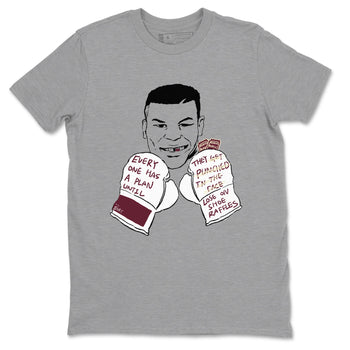 AJ3 A Ma Maniere x Burgundy Crush shirts to match jordans Everyone Has A Plan sneaker match tees A Ma Maniére x Air Jordan 3 "Burgundy Crush" SNRT Sneaker Tees streetwear brand Heather Grey 2 unisex cotton tee