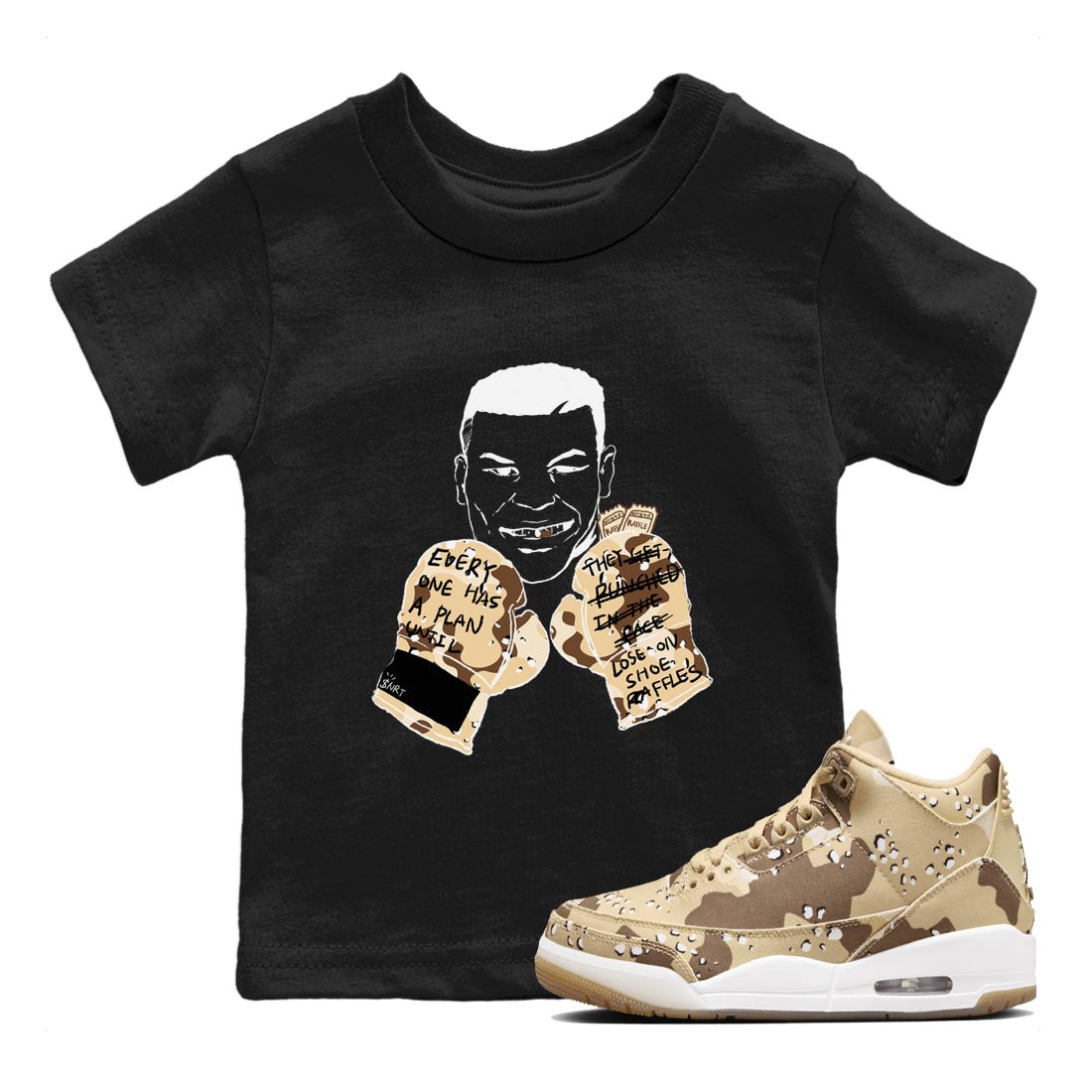 WNBA x Air Jordan 3 “Desert Camo” shirts to match jordans Everyone Has A Plan sneaker match tees Air Jordan 3 Desert Camo SNRT Sneaker Release Tees Clothing Sneakerhead ShirtsBaby and Youth Black 1 cotton tee