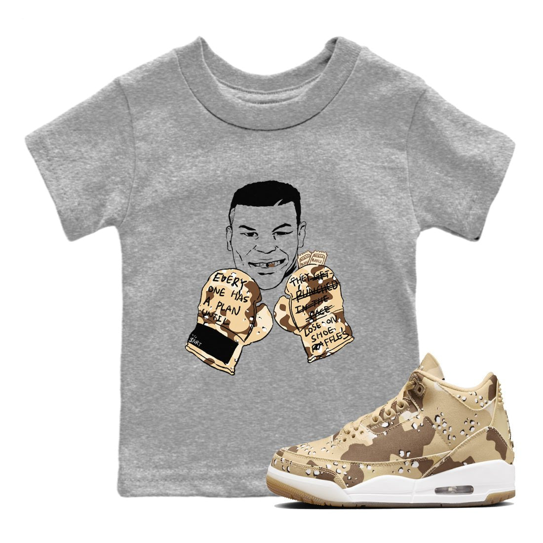 WNBA x Air Jordan 3 “Desert Camo” shirts to match jordans Everyone Has A Plan sneaker match tees Air Jordan 3 Desert Camo SNRT Sneaker Release Tees Clothing Sneakerhead ShirtsBaby and Youth Heather Grey 1 cotton tee