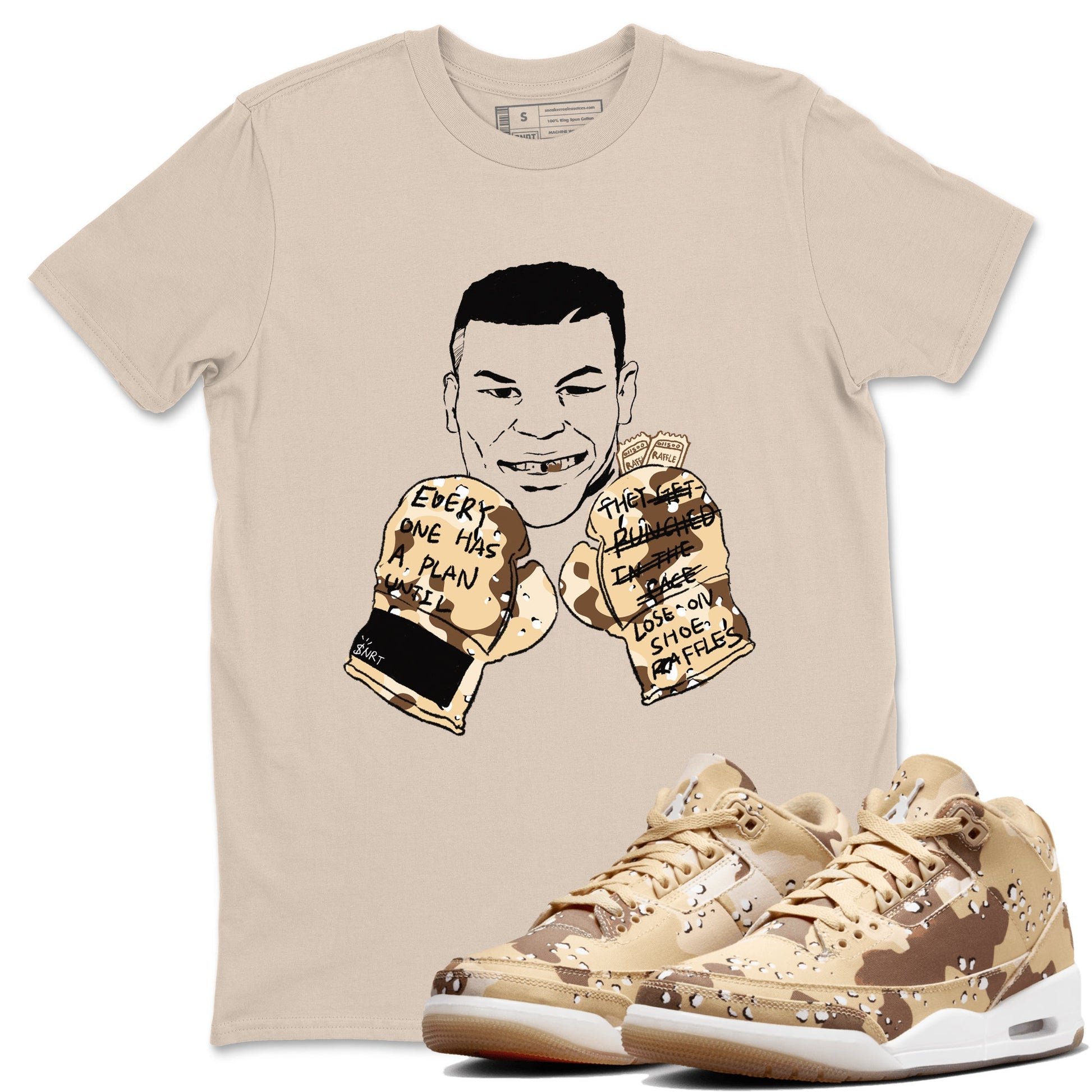 WNBA x Air Jordan 3 “Desert Camo” shirts to match jordans Everyone Has A Plan sneaker match tees Air Jordan 3 Desert Camo SNRT Sneaker Release Tees Clothing Sneakerhead ShirtsSand 1 unisex cotton tee