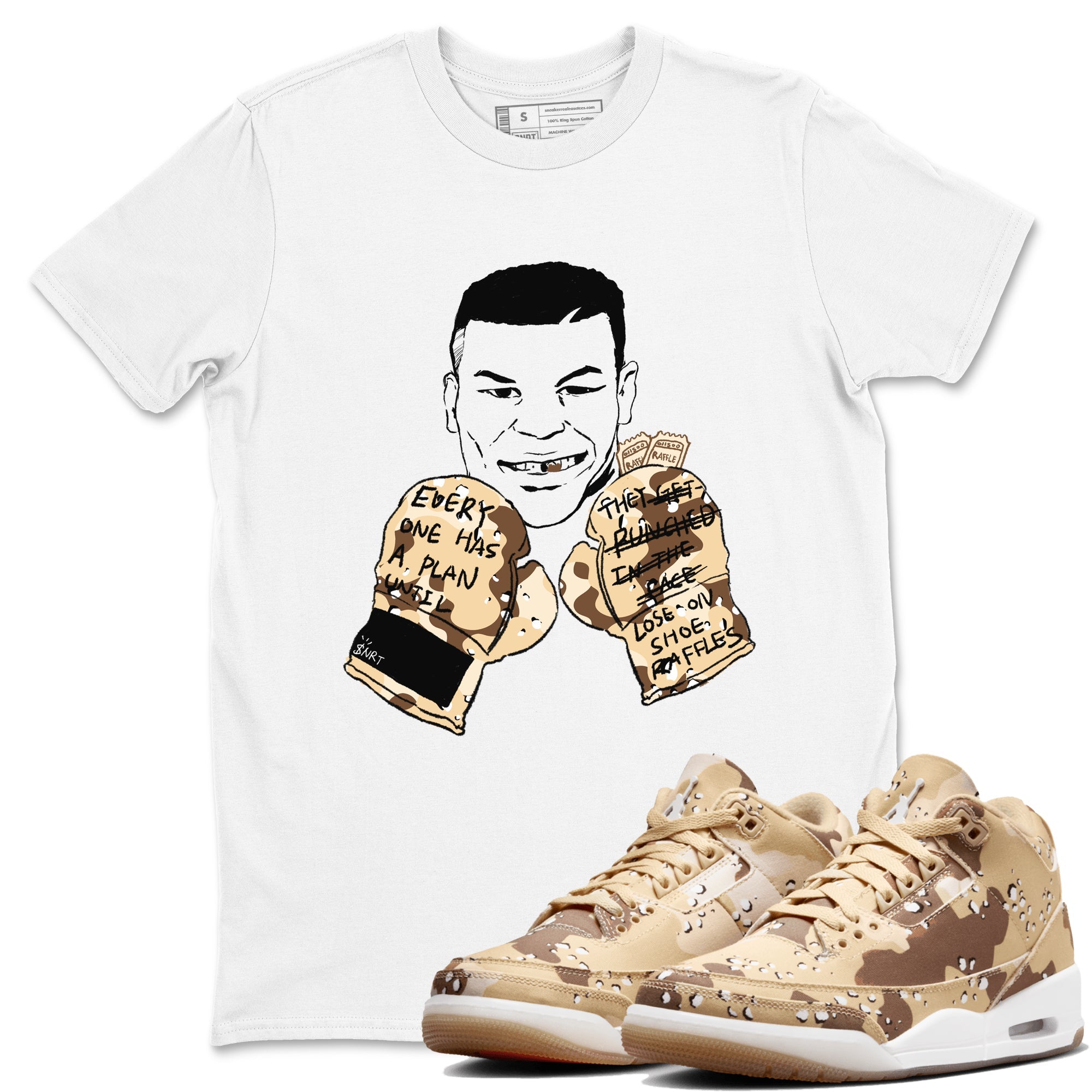 WNBA x Air Jordan 3 “Desert Camo” shirts to match jordans Everyone Has A Plan sneaker match tees Air Jordan 3 Desert Camo SNRT Sneaker Release Tees Clothing Sneakerhead ShirtsWhite 1 unisex cotton tee