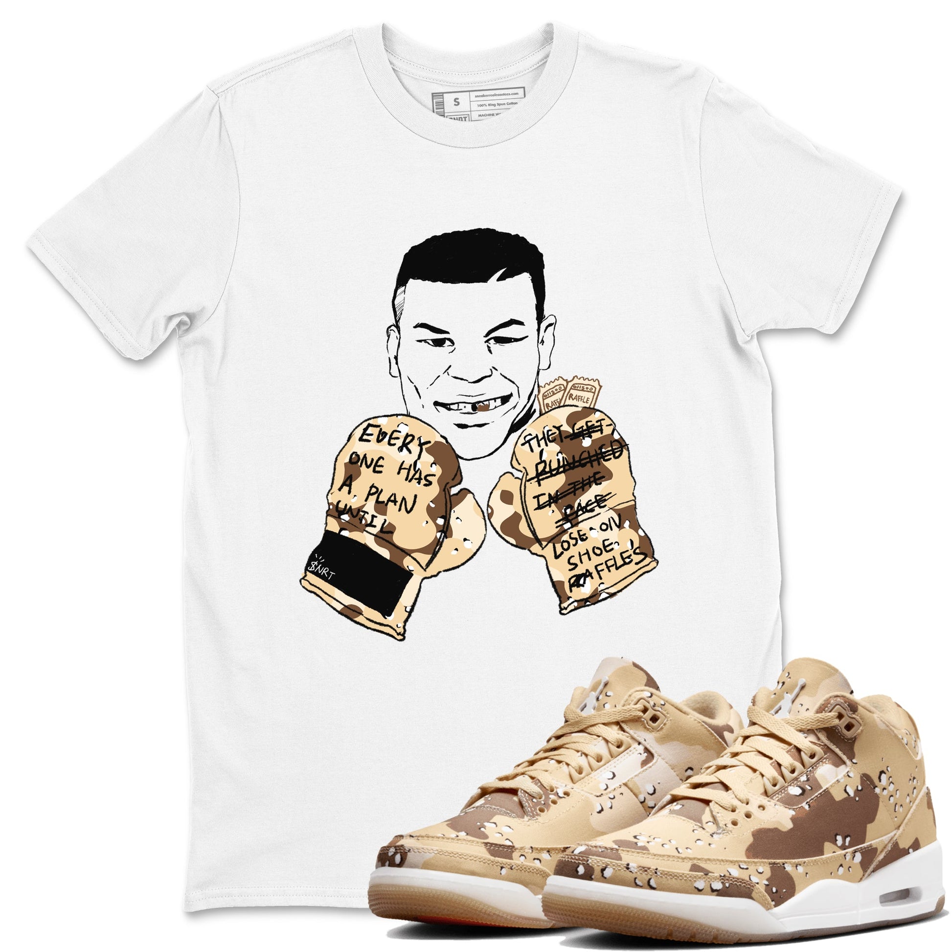 WNBA x Air Jordan 3 “Desert Camo” shirts to match jordans Everyone Has A Plan sneaker match tees Air Jordan 3 Desert Camo SNRT Sneaker Release Tees Clothing Sneakerhead ShirtsWhite 1 unisex cotton tee