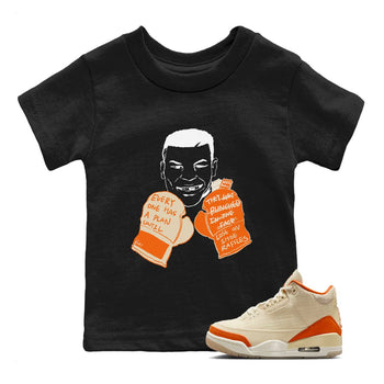 Everyone Has A Plan baby and kids t-shirt crafted for little sneakerheads to shine with the Air Jordan 3 Starfish sneakers, displayed in Black 1.