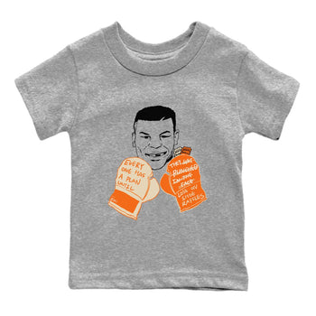 Everyone Has A Plan baby and kids t-shirt crafted for little sneakerheads to shine with the Air Jordan 3 Starfish sneakers, displayed in Heather Grey 2.