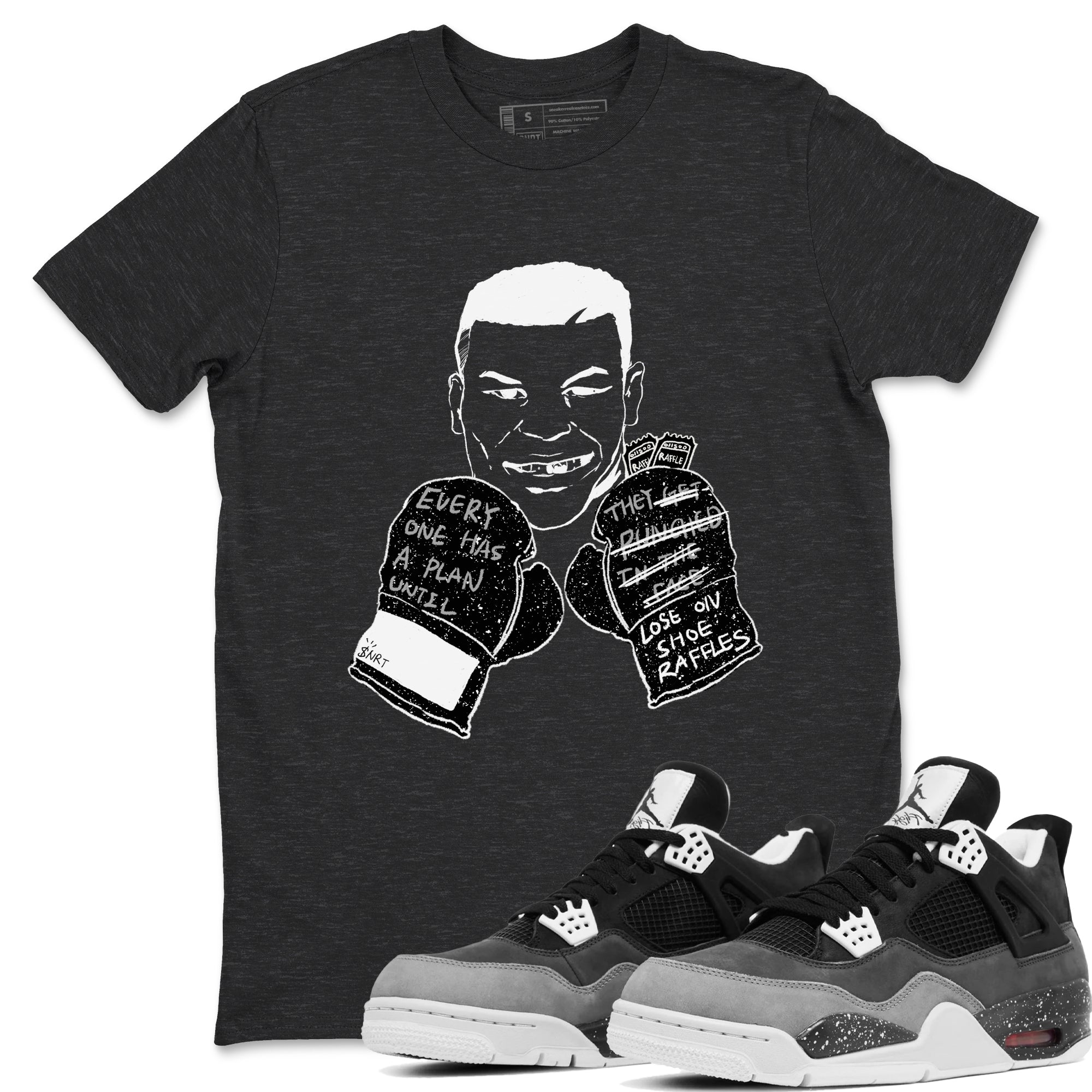 4s Fear shirts to match jordans Everyone Has A Plan sneaker match tees Air Jordan 4 Retro Fear match shoes to clothes SNRT Sneaker Tees unisex cotton Charcoal Heather 1 shirts