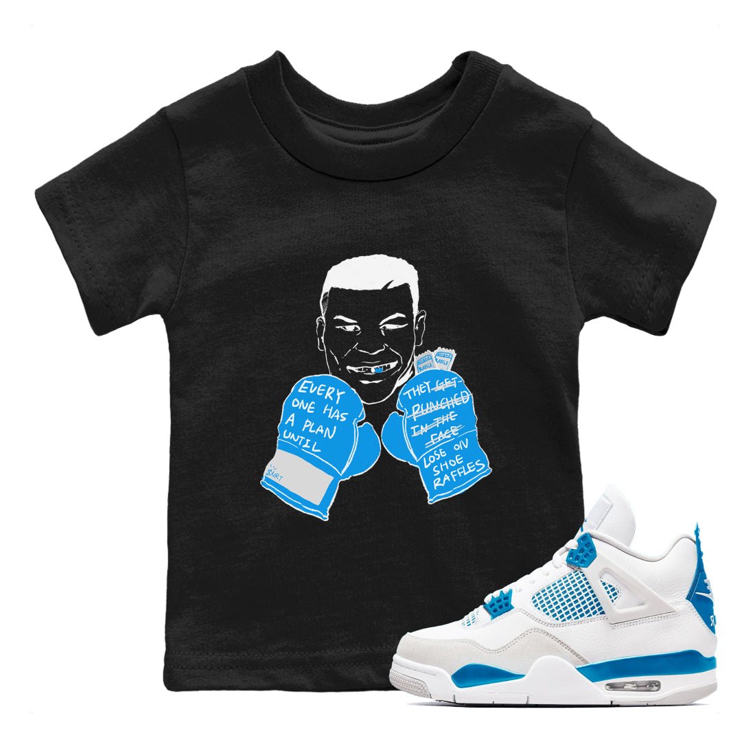 Air Jordan 4 industrial blue shirt to match jordans Everyone Has A Plan sneaker tees AJ4 Industrial Blue SNRT sneaker release tees baby toddler Black 1 cotton Shirt