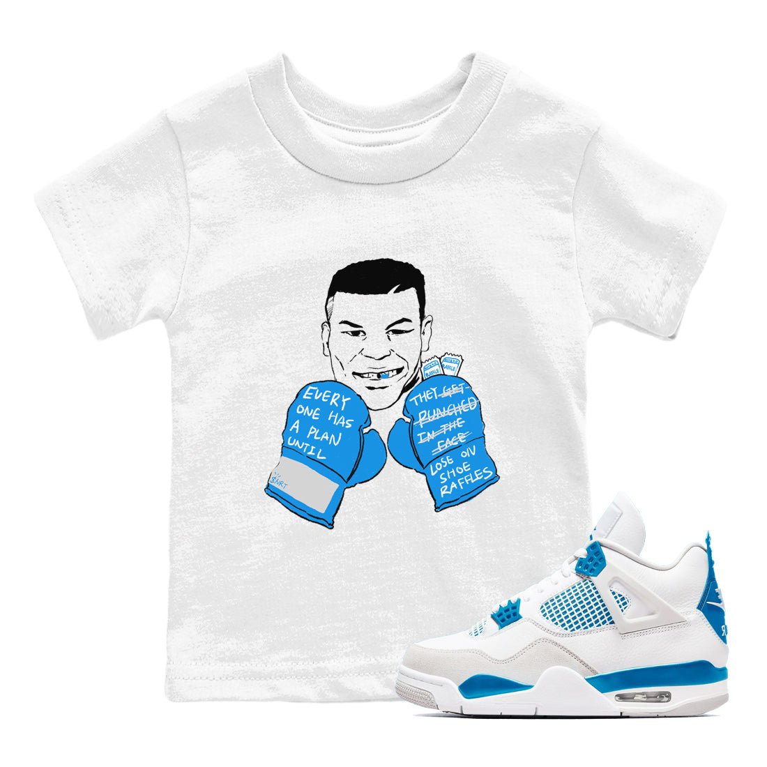 Air Jordan 4 industrial blue shirt to match jordans Everyone Has A Plan sneaker tees AJ4 Industrial Blue SNRT sneaker release tees baby toddler White 1 cotton Shirt