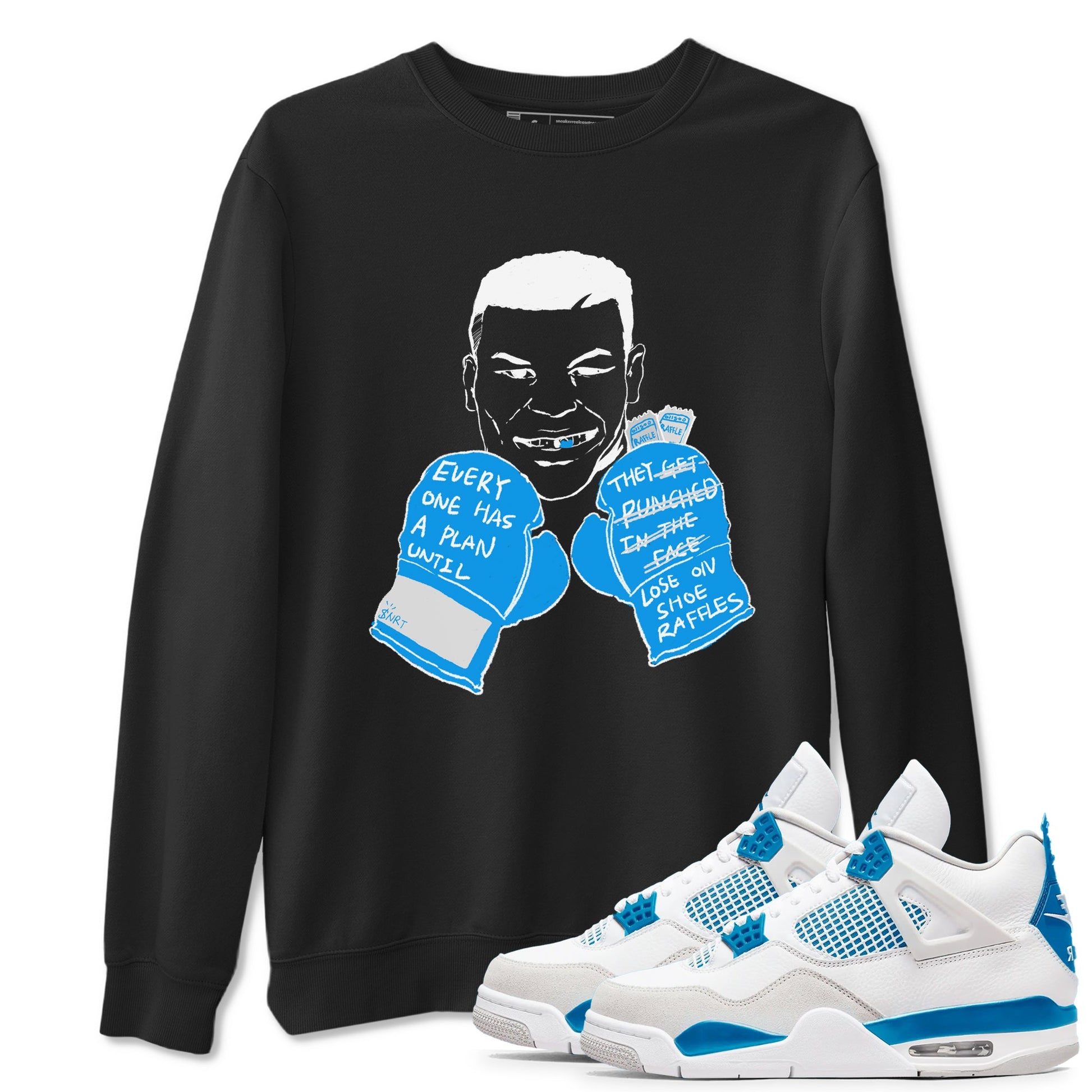 Air Jordan 4 industrial blue shirt to match jordans Everyone Has A Plan sneaker tees AJ4 Industrial Blue SNRT sneaker Release Tees unisex cotton Black 1 crew neck shirt