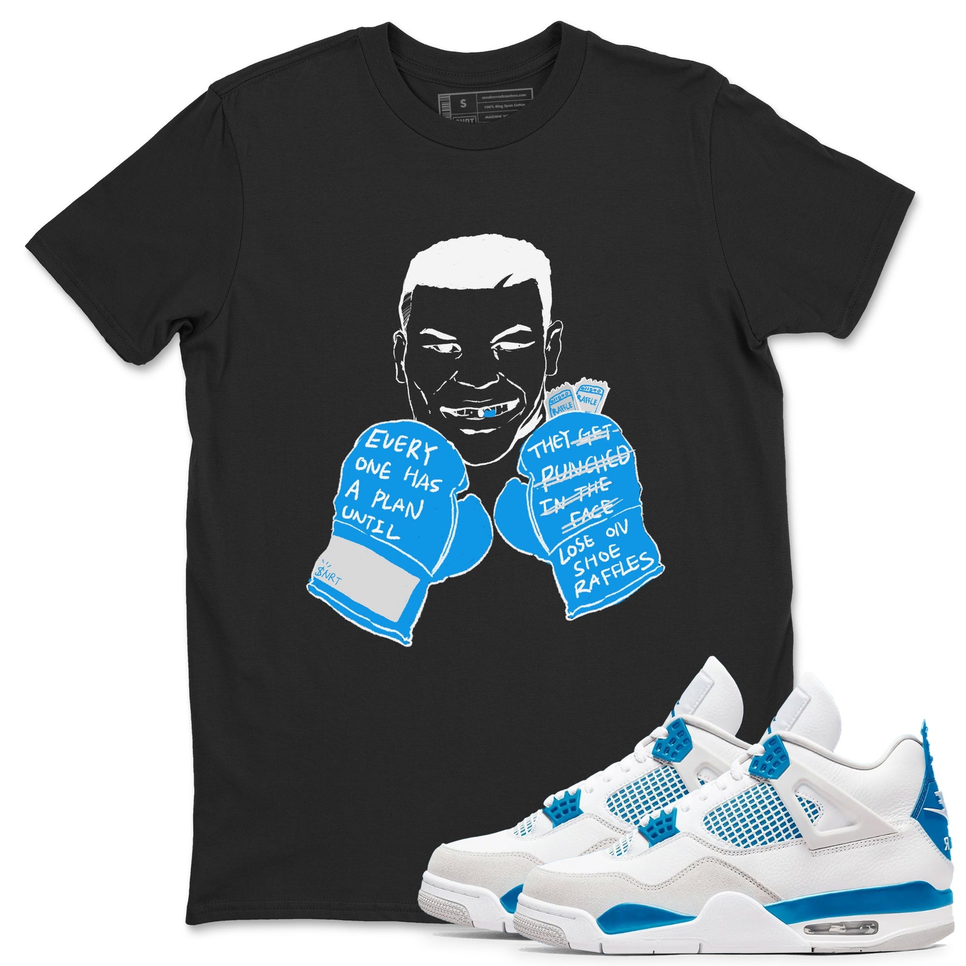 Air Jordan 4 industrial blue shirt to match jordans Everyone Has A Plan sneaker tees AJ4 Industrial Blue SNRT sneaker Release Tees unisex cotton Black 1 crew neck shirt