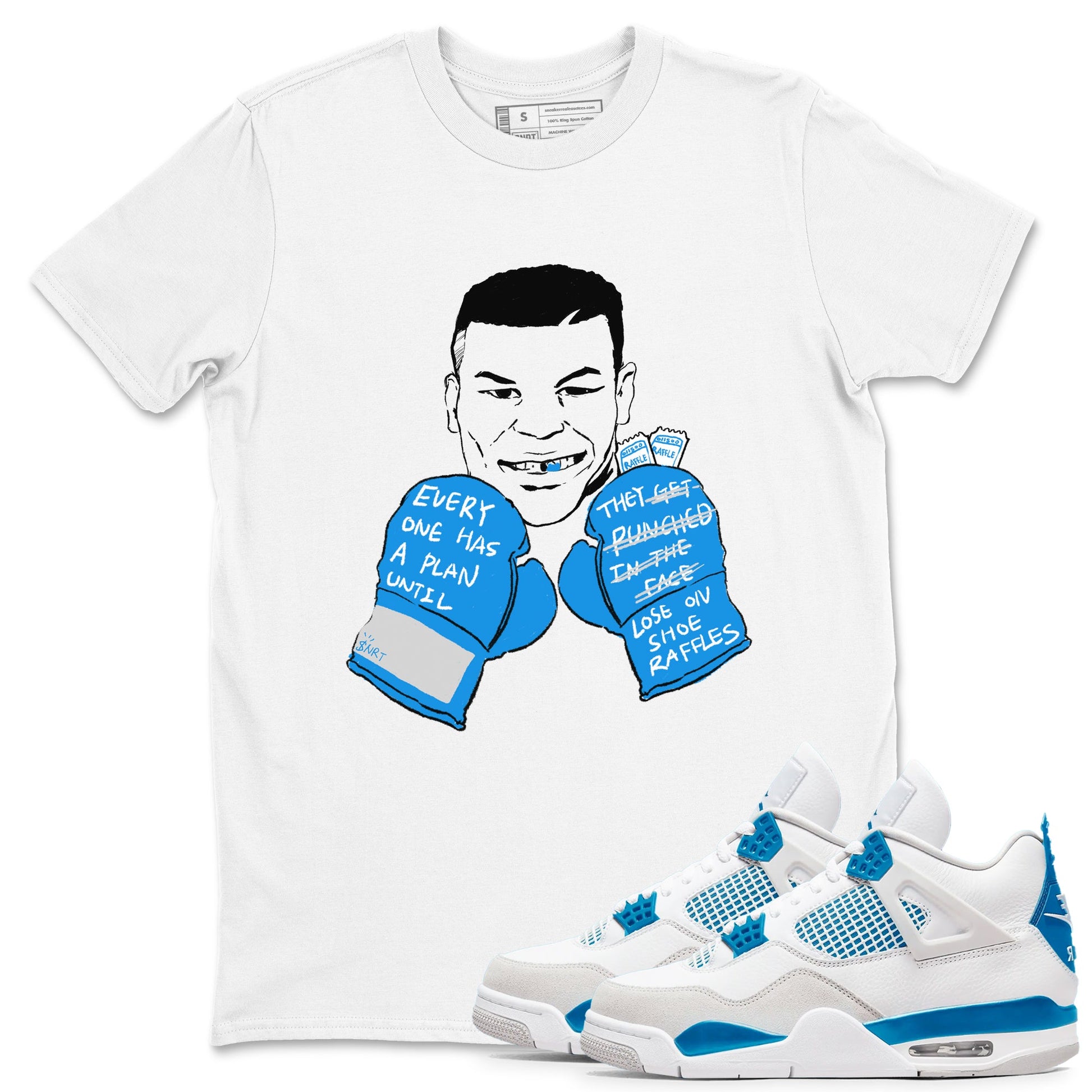 Air Jordan 4 industrial blue shirt to match jordans Everyone Has A Plan sneaker tees AJ4 Industrial Blue SNRT sneaker Release Tees unisex cotton White 1 crew neck shirt