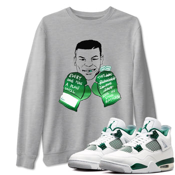 4s Oxidized Green shirts to match jordans Everyone Has A Plan sneaker match tees Air Jordan 4 Oxidized Green SNRT Sneaker Tees streetwear brand Heather Grey 1 unisex cotton tee