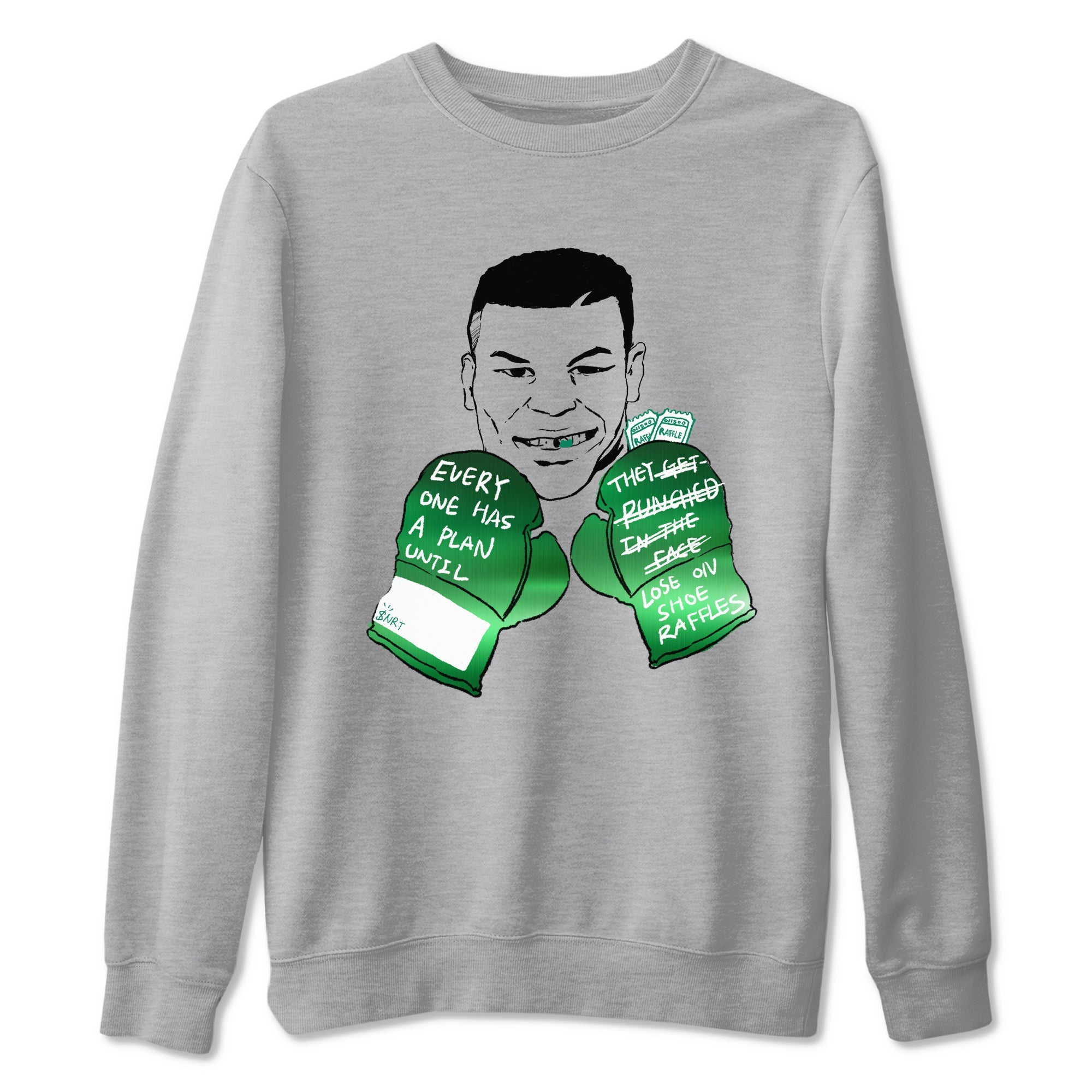 4s Oxidized Green shirts to match jordans Everyone Has A Plan sneaker match tees Air Jordan 4 Oxidized Green SNRT Sneaker Tees streetwear brand Heather Grey 2 unisex cotton tee