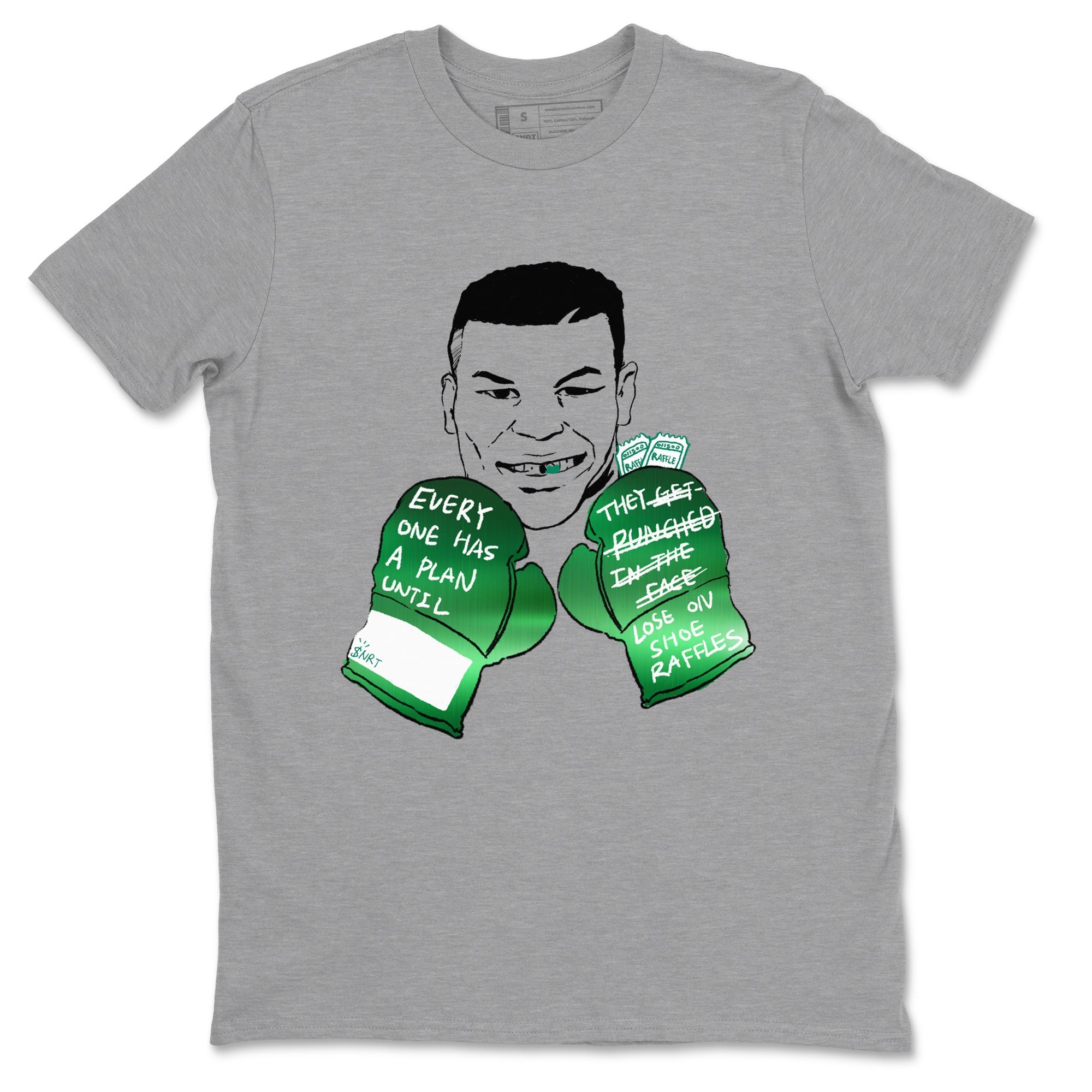 4s Oxidized Green shirts to match jordans Everyone Has A Plan sneaker match tees Air Jordan 4 Oxidized Green SNRT Sneaker Tees streetwear brand Heather Grey 2 unisex cotton tee