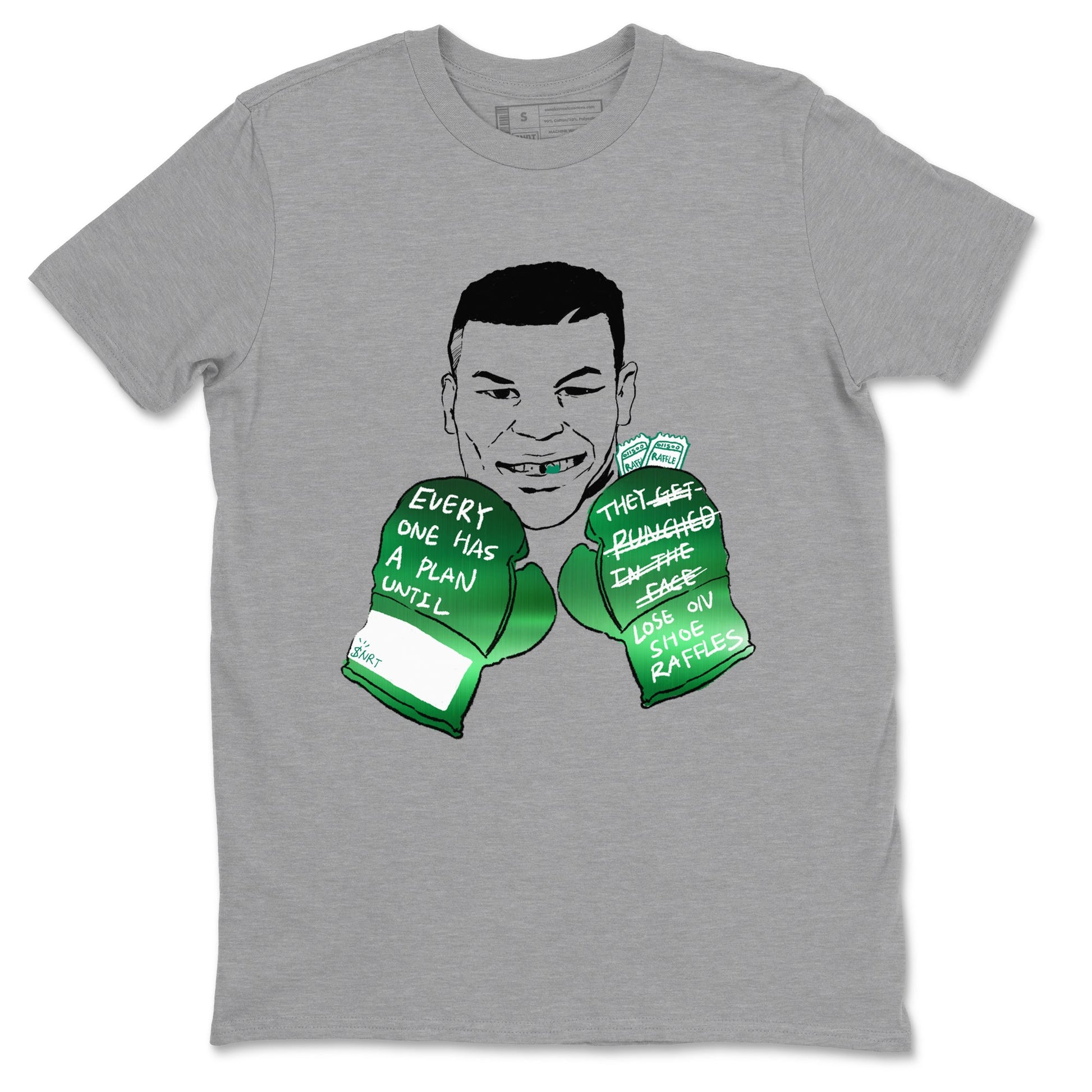 4s Oxidized Green shirts to match jordans Everyone Has A Plan sneaker match tees Air Jordan 4 Oxidized Green SNRT Sneaker Tees streetwear brand Heather Grey 2 unisex cotton tee